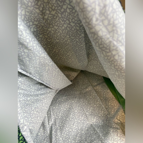 New COS stand collar a line poplin dress Kelly Green navy blue Patterned Dress 8 - Picture 10 of 16